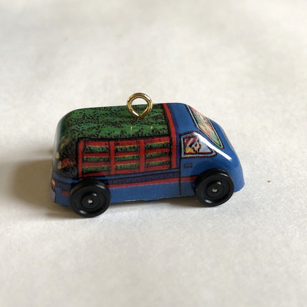 Hallmark Pressed Tin Truck Keepsake Miniature Ornament On the Road #4 1996 Vtg - Picture 5 of 13